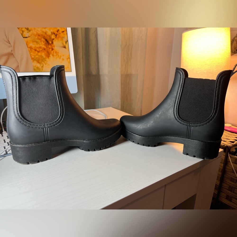 Jeffrey Campbell matte black leather booties